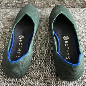 Rothy's The Flat shoe-8M-Evergreen, nearly brand new